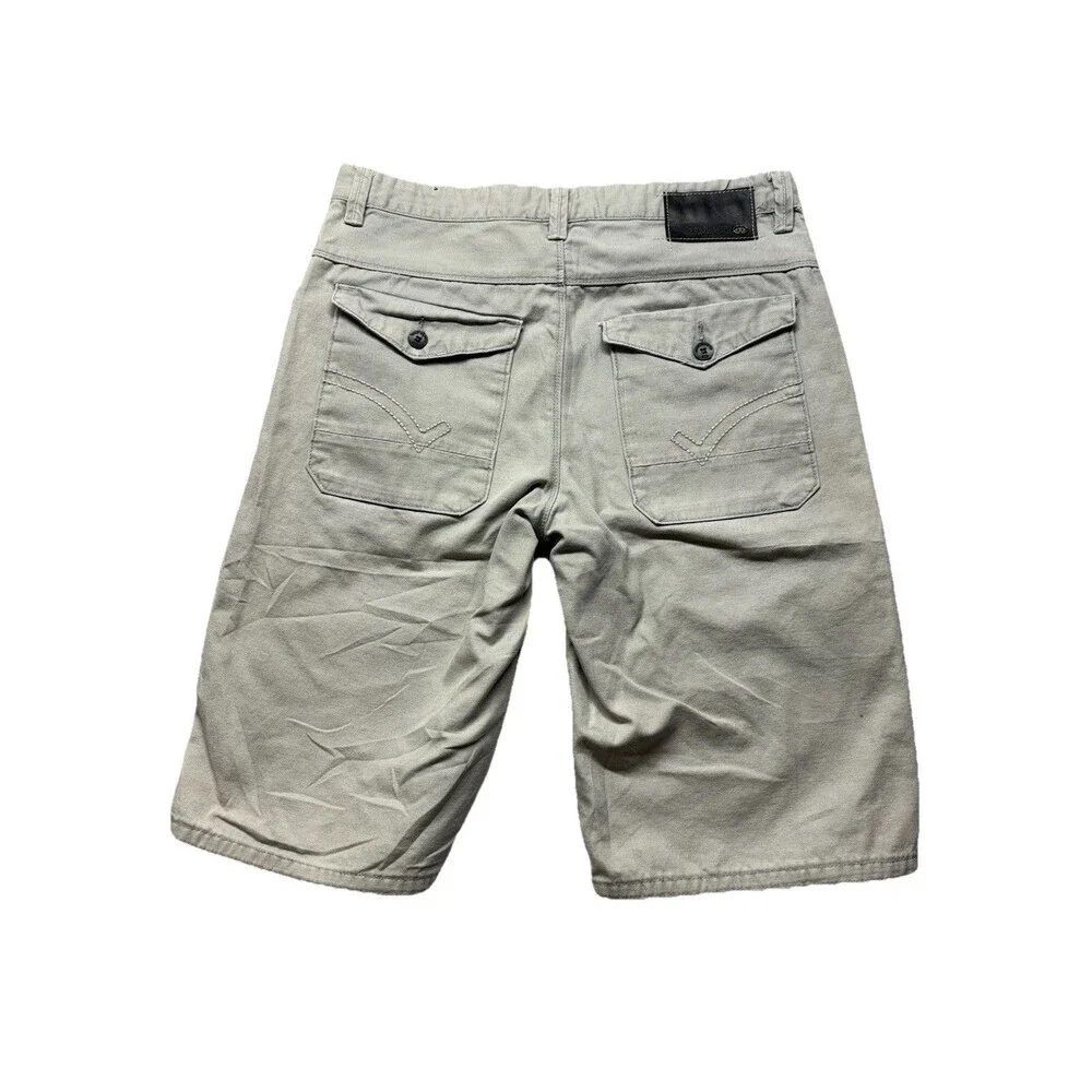Ecko Unltd Shorts Mens 34 Gray Denim Deep Pockets Casual Workwear Y2K Baggy
